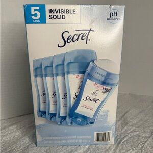 Secret invisible, solid five pack 2.1 ounce each 24 HR PH Balance protection NIB